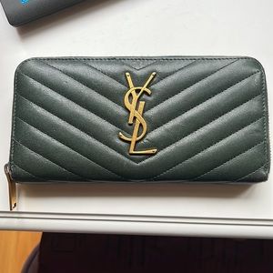 Yves Saint Laurent Forest Green Wallet